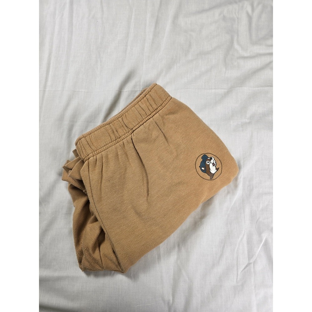 Buc-ee's Pants Mens‎ Large Beige French Terry Jogger Sweatpants Lounge Logo